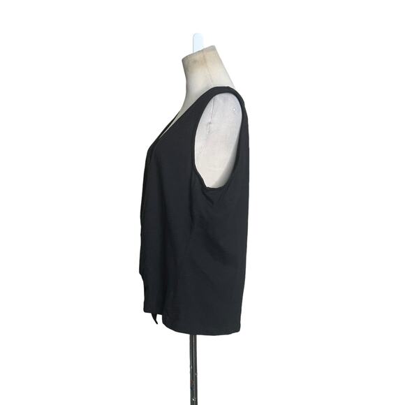 Sanctuary Black Buttoned Front Tied Sleeveless Knit Top Size XL - Picture 6 of 11